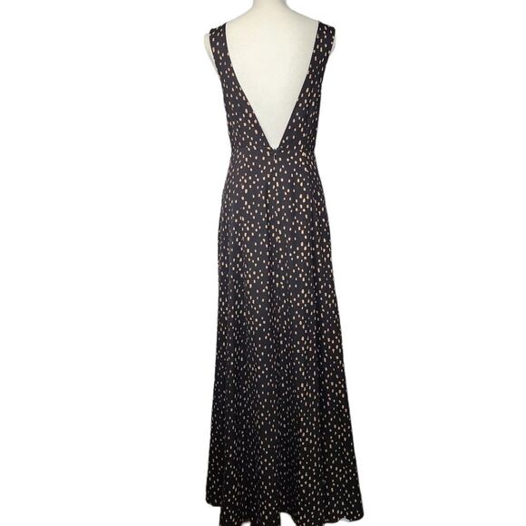 Fame and Partners Paint Spot Faux Wrap Surplice Maxi Low Back Dress 6 - Picture 3 of 8